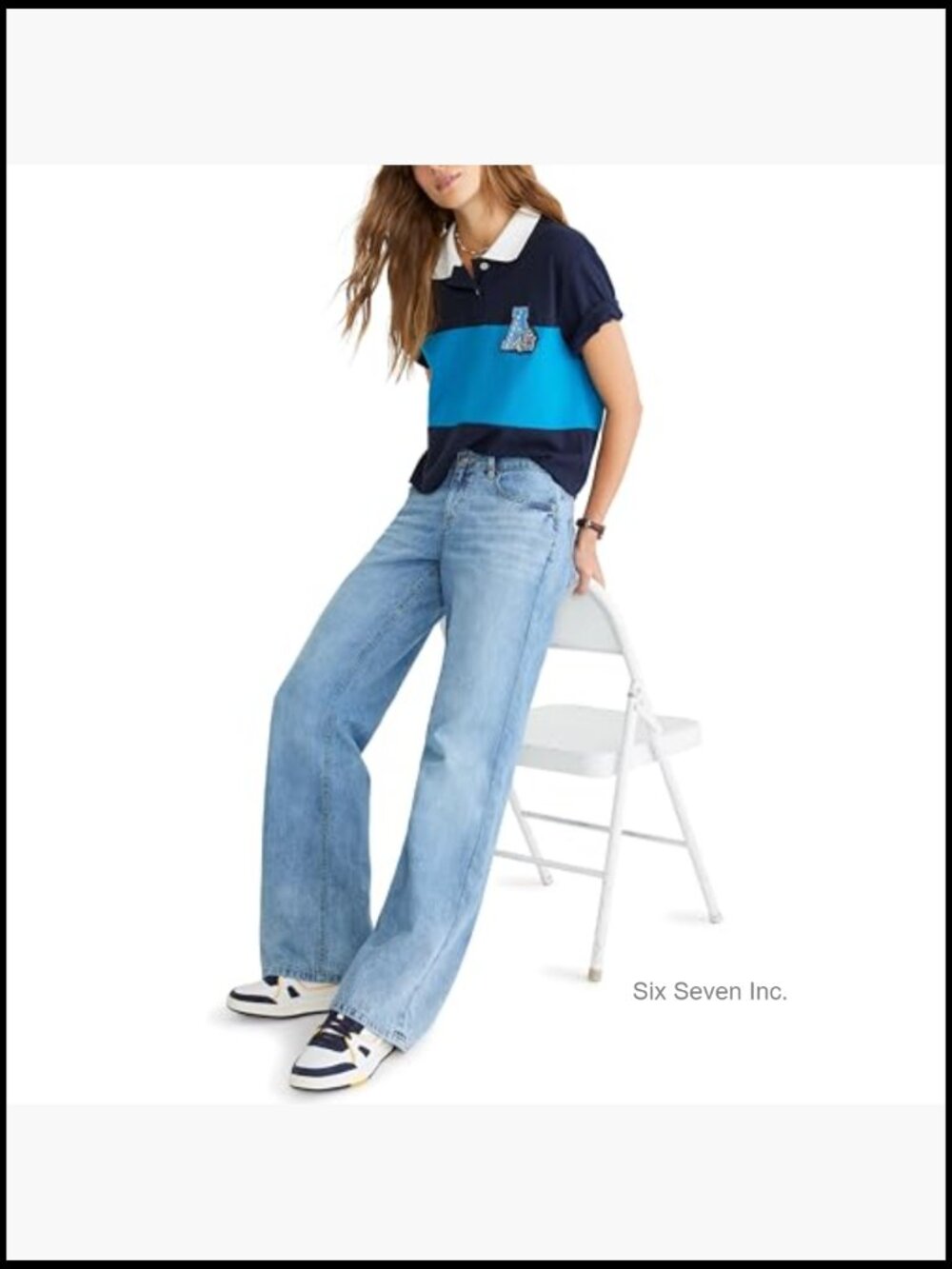 Low Rise Baggy Wide Leg Jean - Recycled Cotton Rigid Denim - Picture 6 of 7